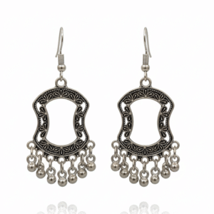 Floral Silver Jhumkas